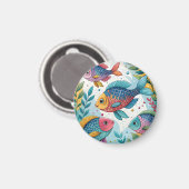 Aimant Poisson arc-en-ciel sous-marin (Recto/Verso)