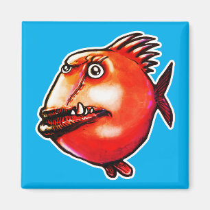 Aimant poisson au visage laid drôle dessin animé