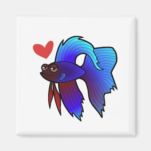 Aimant Poisson Betta / Combattant du Siam Amour (Devant)