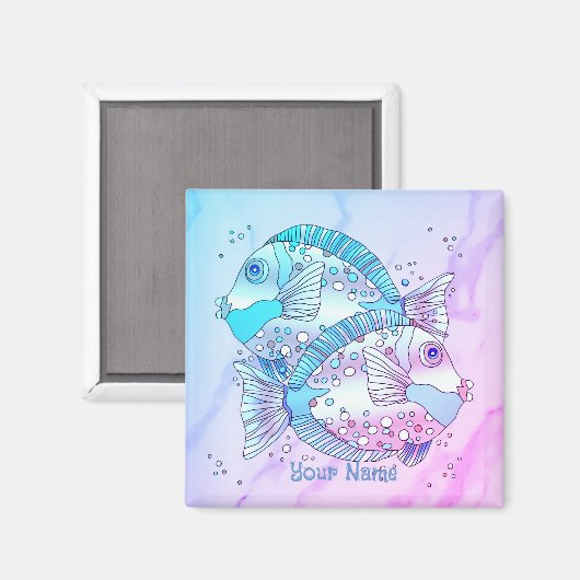 Aimant Poisson bleu (Recto/Verso)