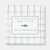 Aimant Poisson Bleu de la Maison de Lac Plaid Classable (Devant)