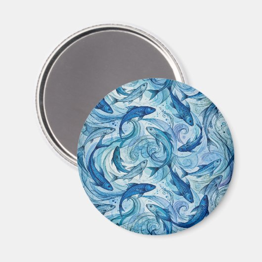 Aimant Poisson Bleu Mystique Flowing Harmony (Recto/Verso)