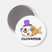 Aimant Poisson clownesque Funky Animal Poisson Pun (Recto/Verso)