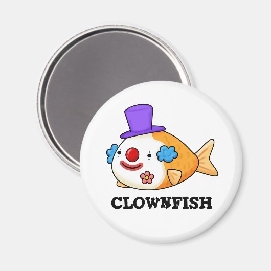 Aimant Poisson clownesque Funky Animal Poisson Pun (Recto/Verso)