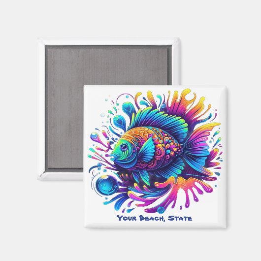 Aimant Poisson coloré (Recto/Verso)