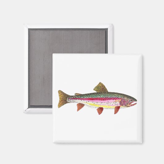 Aimant Poisson de truite arc-en-ciel (Recto/Verso)