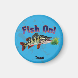 Aimant "Poisson en vue !" Brochet Trophée dans son Habita