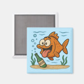 Aimant Poisson et bière (Recto/Verso)