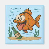 Aimant Poisson et bière (Devant)
