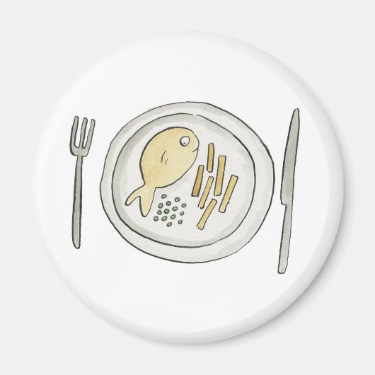 Aimant Poisson et chips (Devant)