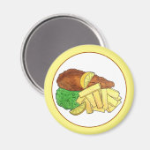 Aimant Poisson et chips Pois British Pub Restaurant Resta (Recto/Verso)