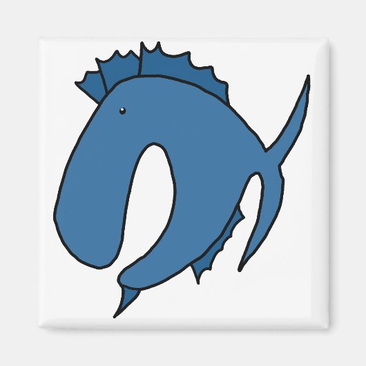 Aimant Poisson fantaisiste bleu (Devant)