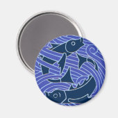 Aimant Poisson Gras Baignade Océan Bleu Pêche (Recto/Verso)