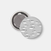 Aimant Poisson gris monochrome (Recto/Verso)