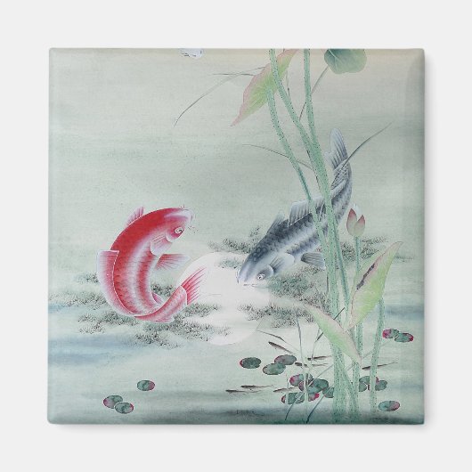 Aimant Poisson Koi avec Lotus (Devant)