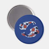 Aimant Poisson Koi En Points (Recto/Verso)