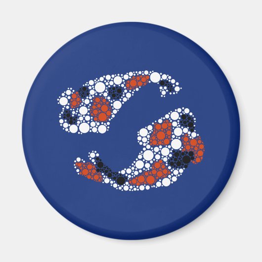 Aimant Poisson Koi En Points (Devant)