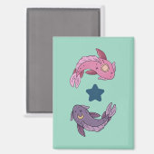 Aimant Poisson Koï Soleil et Lune | Art Pisces Céleste (Recto/Verso)