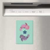 Aimant Poisson Koï Soleil et Lune | Art Pisces Céleste (In Situ (Lave-vaisselle))
