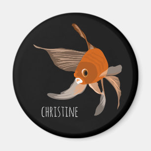 Aimant Poisson rouge moderne illustration minimale nom no