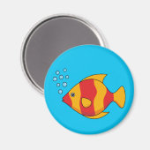 Aimant Poisson rouge orange tropical (Recto/Verso)