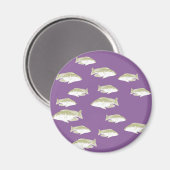 Aimant Poisson sur violet (Recto/Verso)