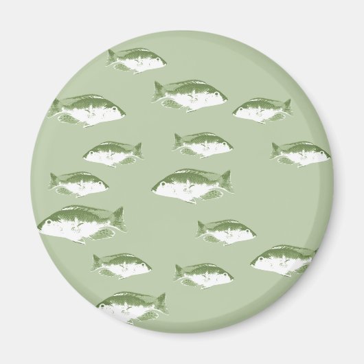 Aimant Poisson vert olive (Devant)