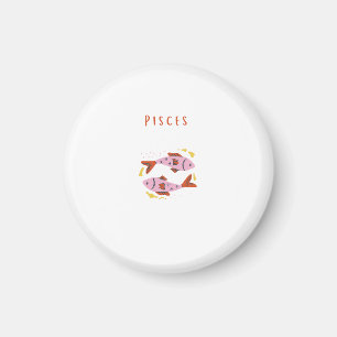 Aimant Poissons roses, zodiaque, impression du signe du z