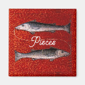 Aimant Poissons signe Zodiaque Poisson fête d'anniversair (Devant)