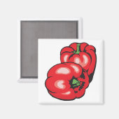 Aimant poivrons rouges (Recto/Verso)
