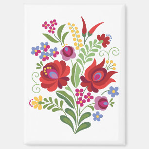 Aimant Poivrons Rouges Motif Folklorique Hongrois