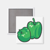 Aimant poivrons verts (Recto/Verso)
