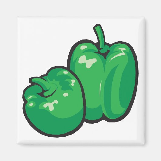 Aimant poivrons verts (Devant)