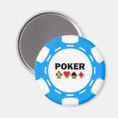 AIMANT POKER BLEUE ET BLANC (Recto/Verso)