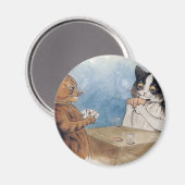 Aimant Poker Cats oeuvre de Louis Wain (Recto/Verso)