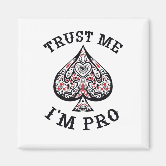 Aimant Poker Gamer Funny Citation Conception (Devant)