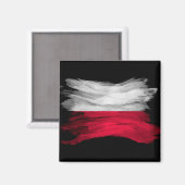 Aimant Poland flag brush stroke, national flag (Recto/Verso)