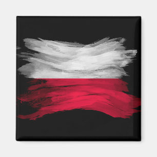 Aimant Poland flag brush stroke, national flag