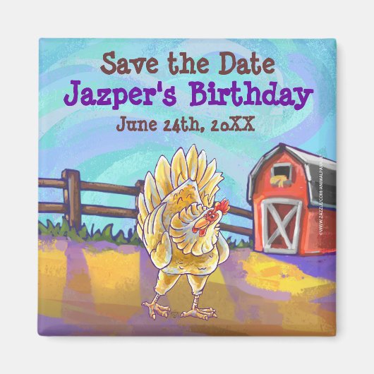 Aimant Pôle de fête au poulet (Devant)