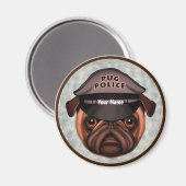 Aimant Police Pug (Recto/Verso)