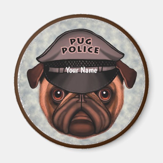 Aimant Police Pug (Devant)