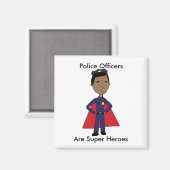 Aimant Police Super Héros Africain Américain Personnalise (Recto/Verso)