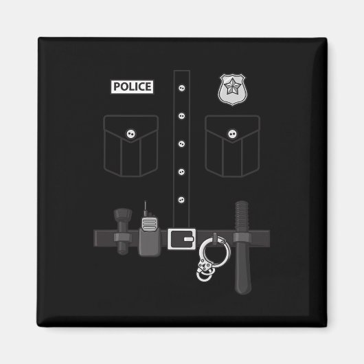 Aimant Police Uniforme Halloween Enfants garçons 1 (Devant)