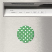 Aimant Polka blanche croise sur vert (In Situ (Lave-vaisselle))