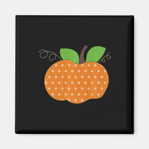 Aimant Polka Dot Citrouille mignon Graphic Fall Tee