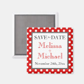 Aimant Polka Dot Red Enregistrer l'aimant Date (Recto/Verso)