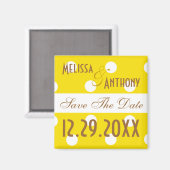 Aimant Polka Jaune Point Enregistrer l'aimant Date (Recto/Verso)