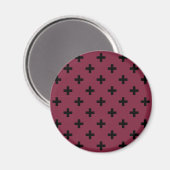 Aimant Polka noire croise sur mûrier (Recto/Verso)