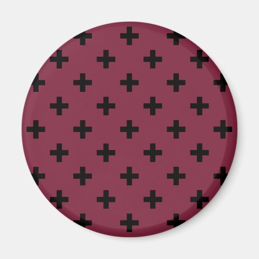 Aimant Polka noire croise sur mûrier (Devant)