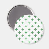 Aimant Polka verte croise sur blanc (Recto/Verso)